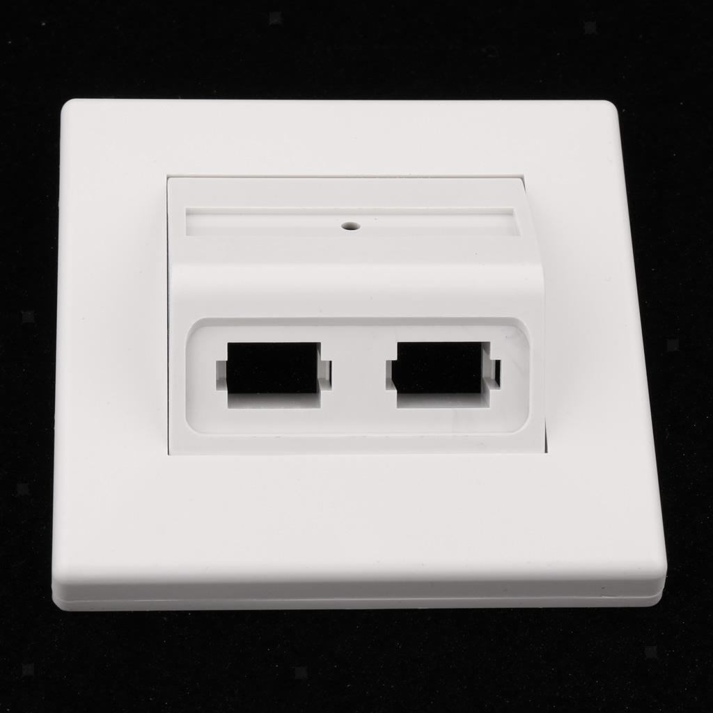 ABS 2 Sockets  Fiber  Tray Fiber Optic Wall Plate Panel White