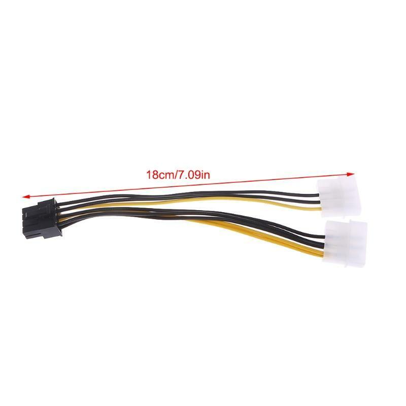 Video Card Pci-e ATX PSU Power Supply -  2x 4-Pin Molex to PCIe Adapter Cable