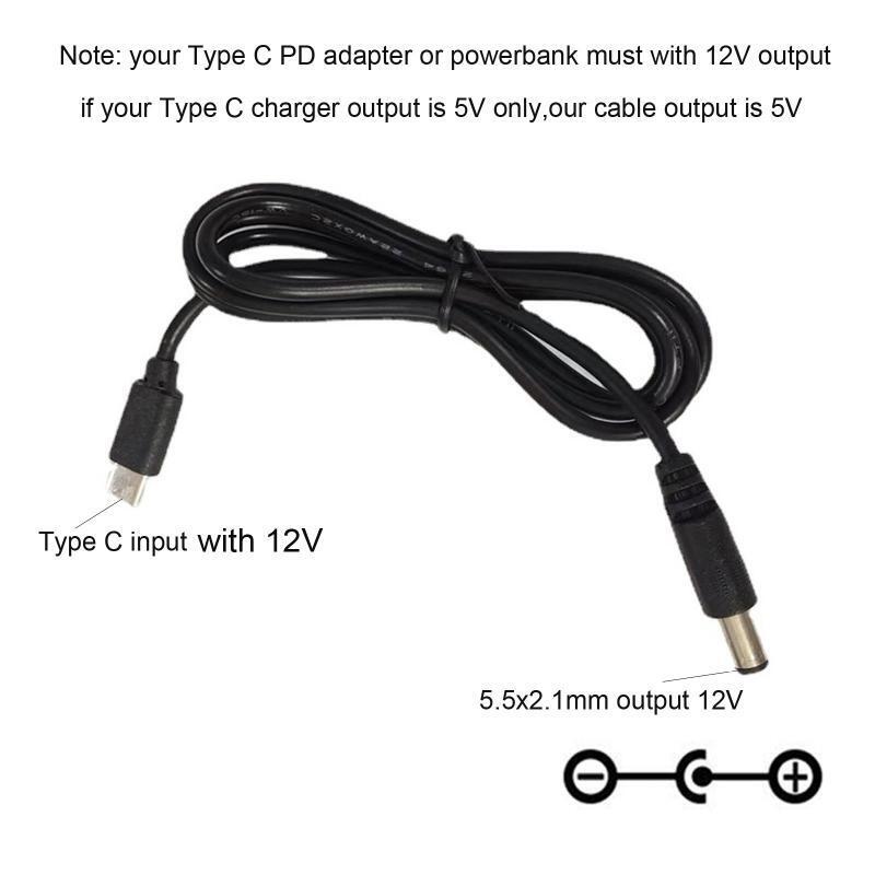 8in1 USB C PD to 12V 3.5/4.0/4.8/5.5mm Cable for Camera Router More12 V Devices