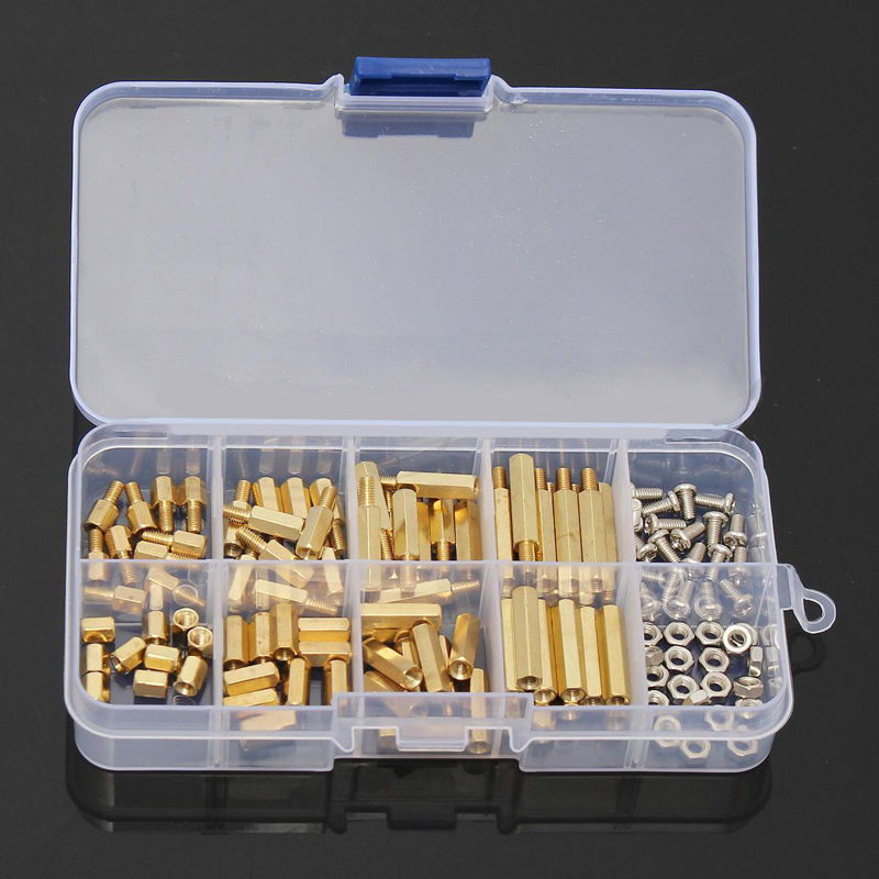 120Pcs M3 Male Female Hex Brass Spacer Standoffs PCB Board Screws Nut Assortment
