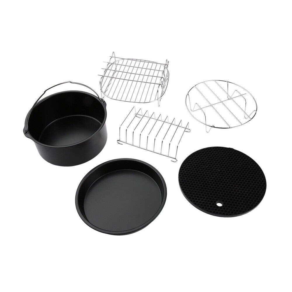 Air Fryer Accessories Set Kit Cooking Tray & Baking Pan With Rack Chips Dish