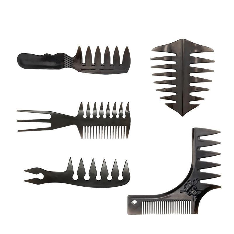 5pcs Men's Oil Head Comb Anti Static Wide Teeth Combs Pro Hair Styling Tool