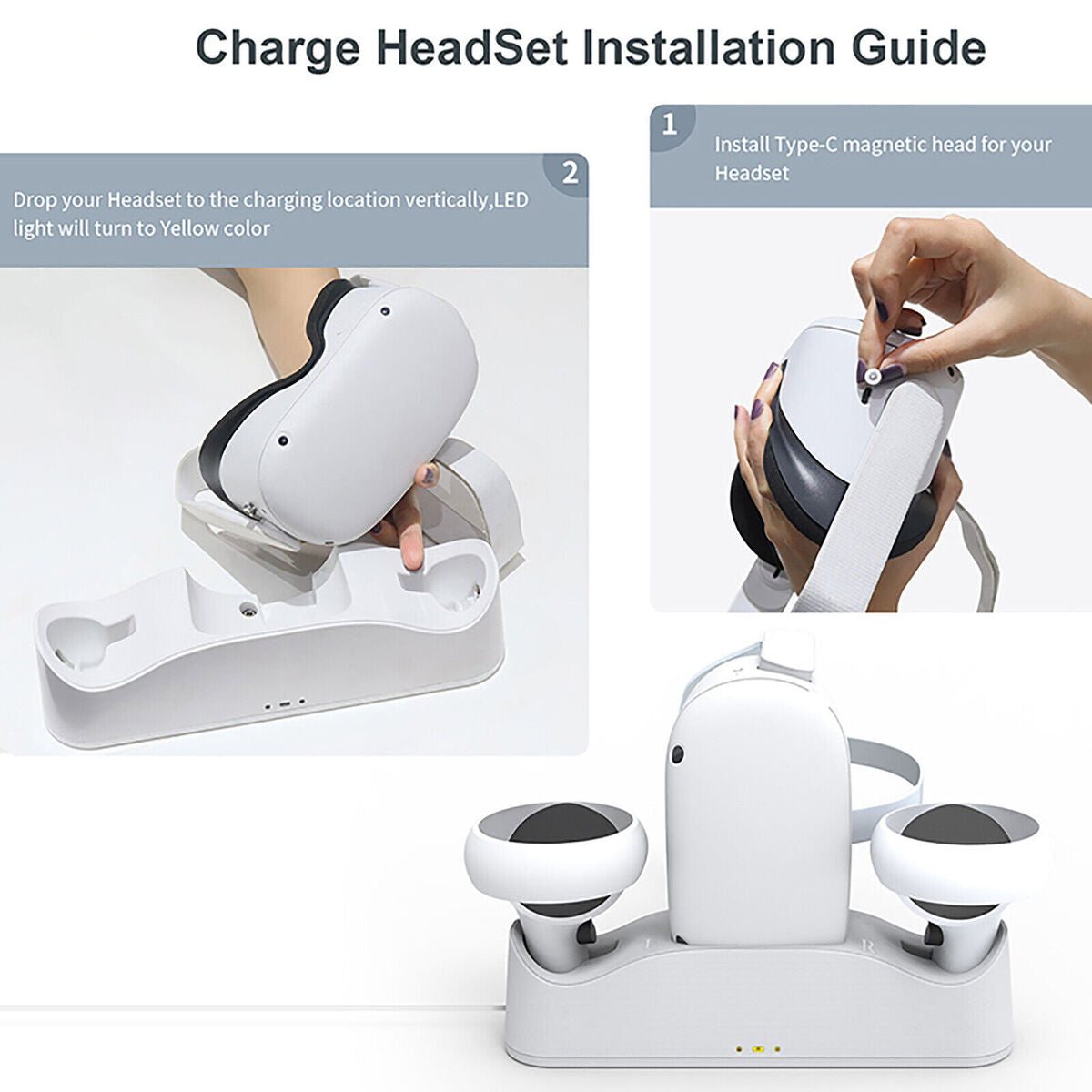 Charging Dock Charging Base With Battery Kit VR Base Charging for /// Quest 2