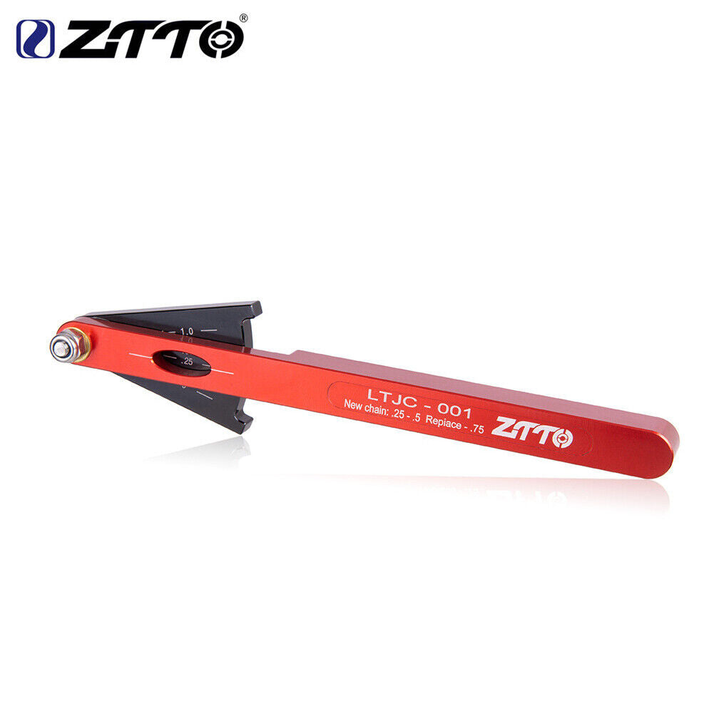ZTTO Bicycle Chain Wear Indicator Checker MTB Chain Gauge Ruler (Red)