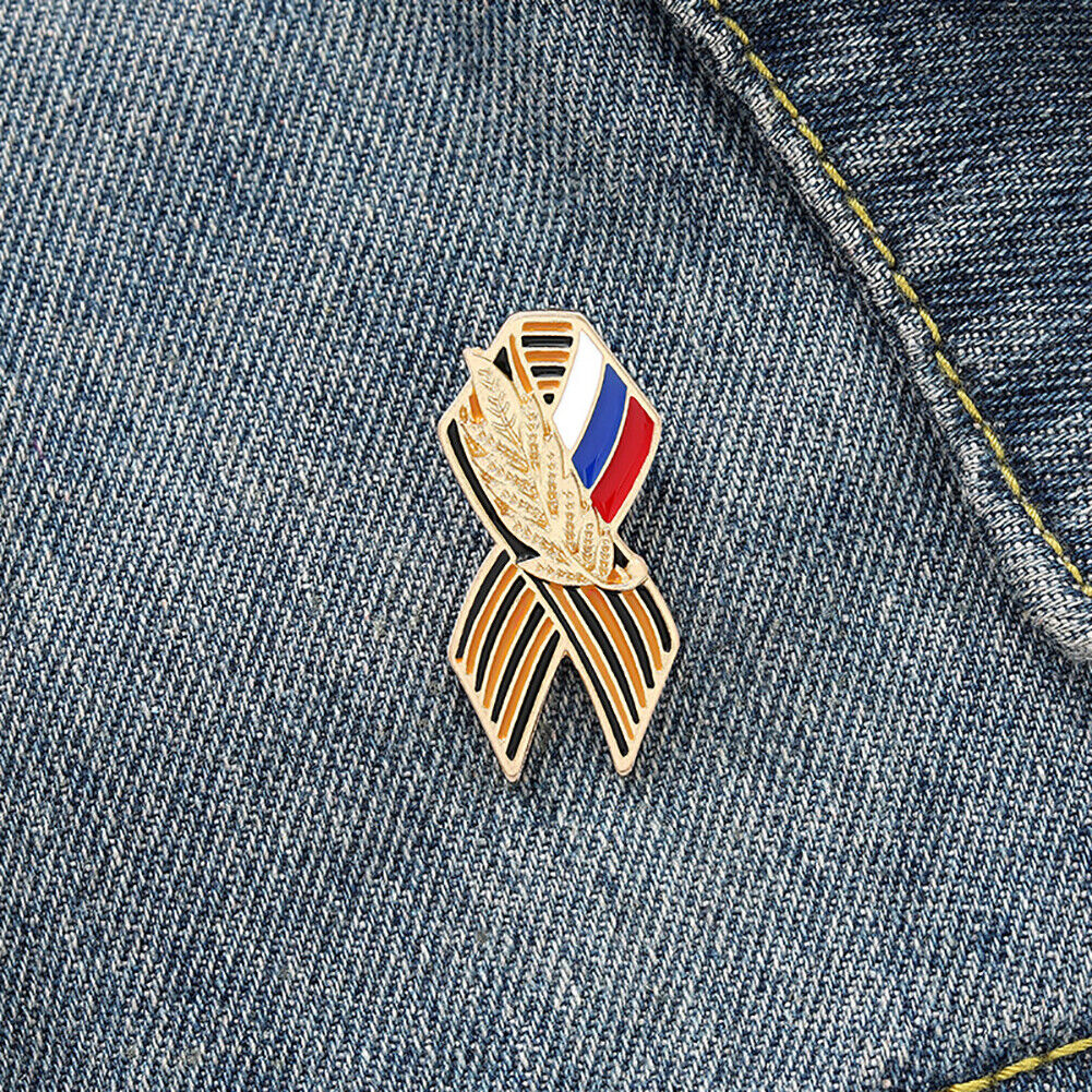 Enamel Badge Russian Flag Saint Victory Day Lapel Pin T Shirt Hats Brooch