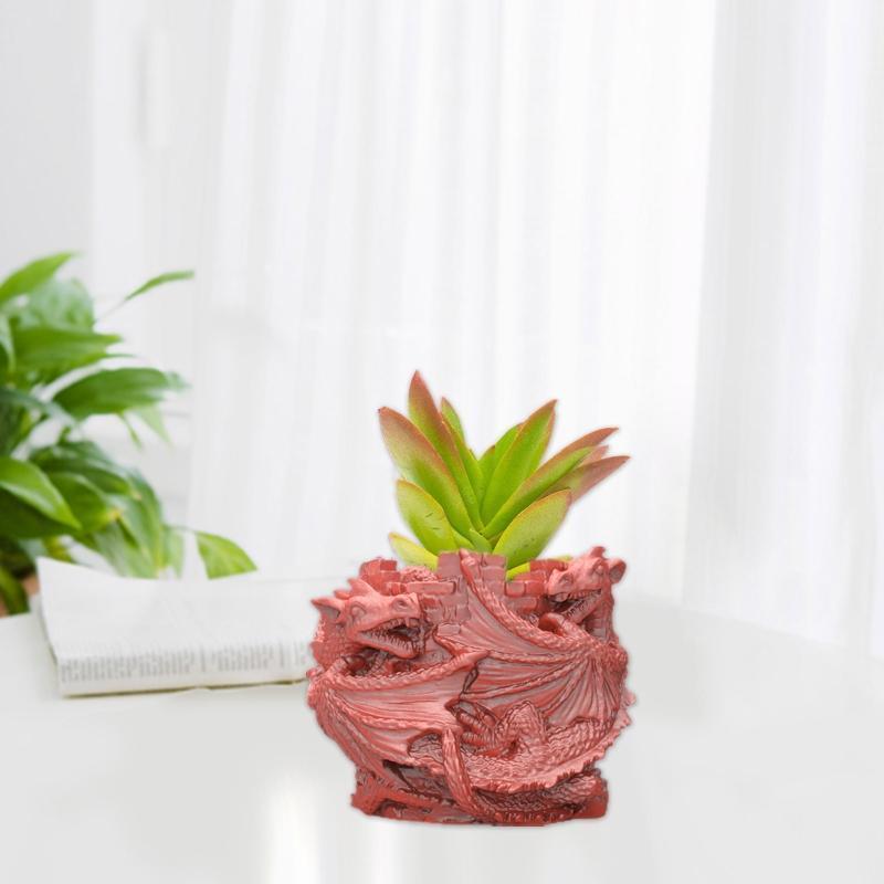 Geometric Dragon Gypsum Silicone Molds for Making Succulent Plant Flower Pot