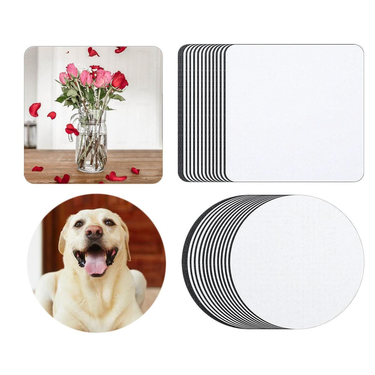 24x Blank Coasters Sublimation Coffee Tea Cup Pad Round Heat Transfer Printing