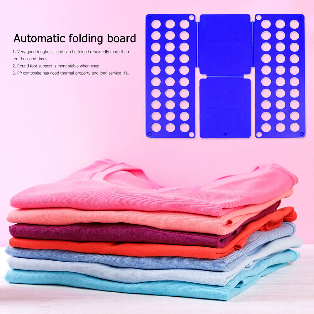 Laundry Folding Board Kids Adjustable Clothes Holder Organzier (Blue)