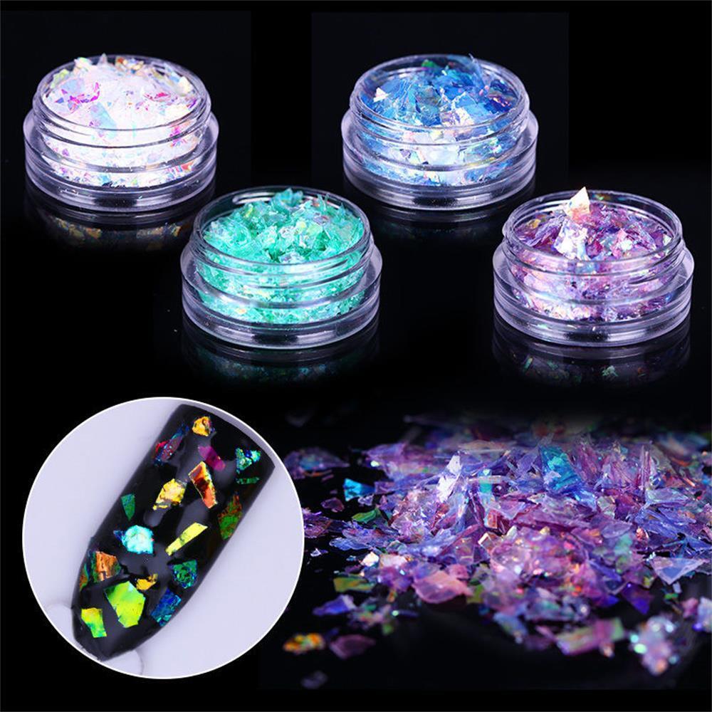 Paillette Fashion Fluorescent Sequins Nail Glitter Manicure Decor Glass Paper