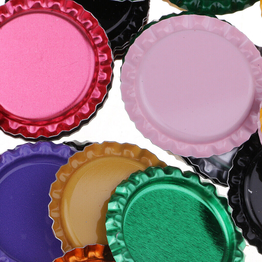 100 Piece Flattened Bottle Caps for DIY  Bows Pendant Craft Multicolor 2