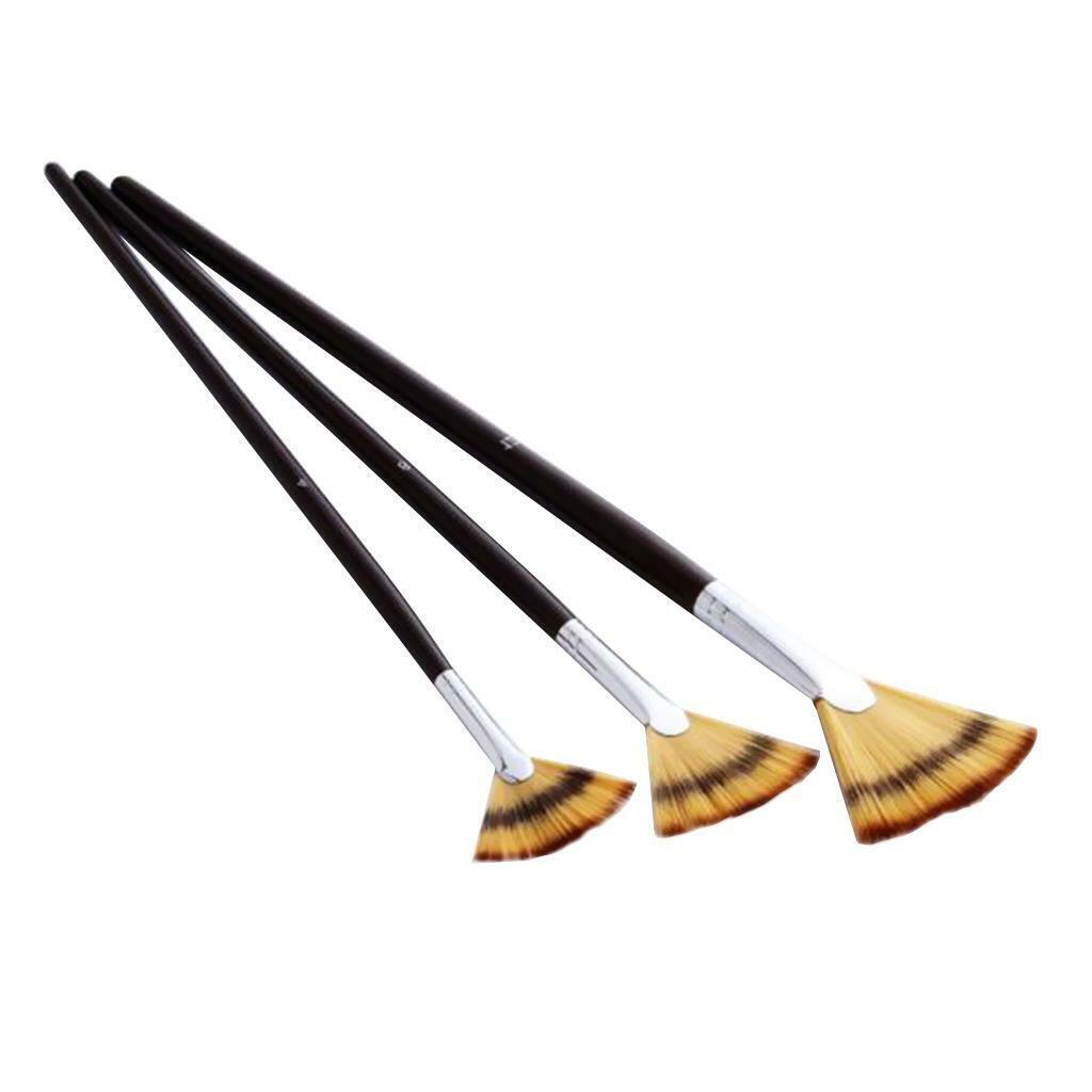 3Sets Paint Brush Fan   DIY Acrylic Painting  Coloring Art