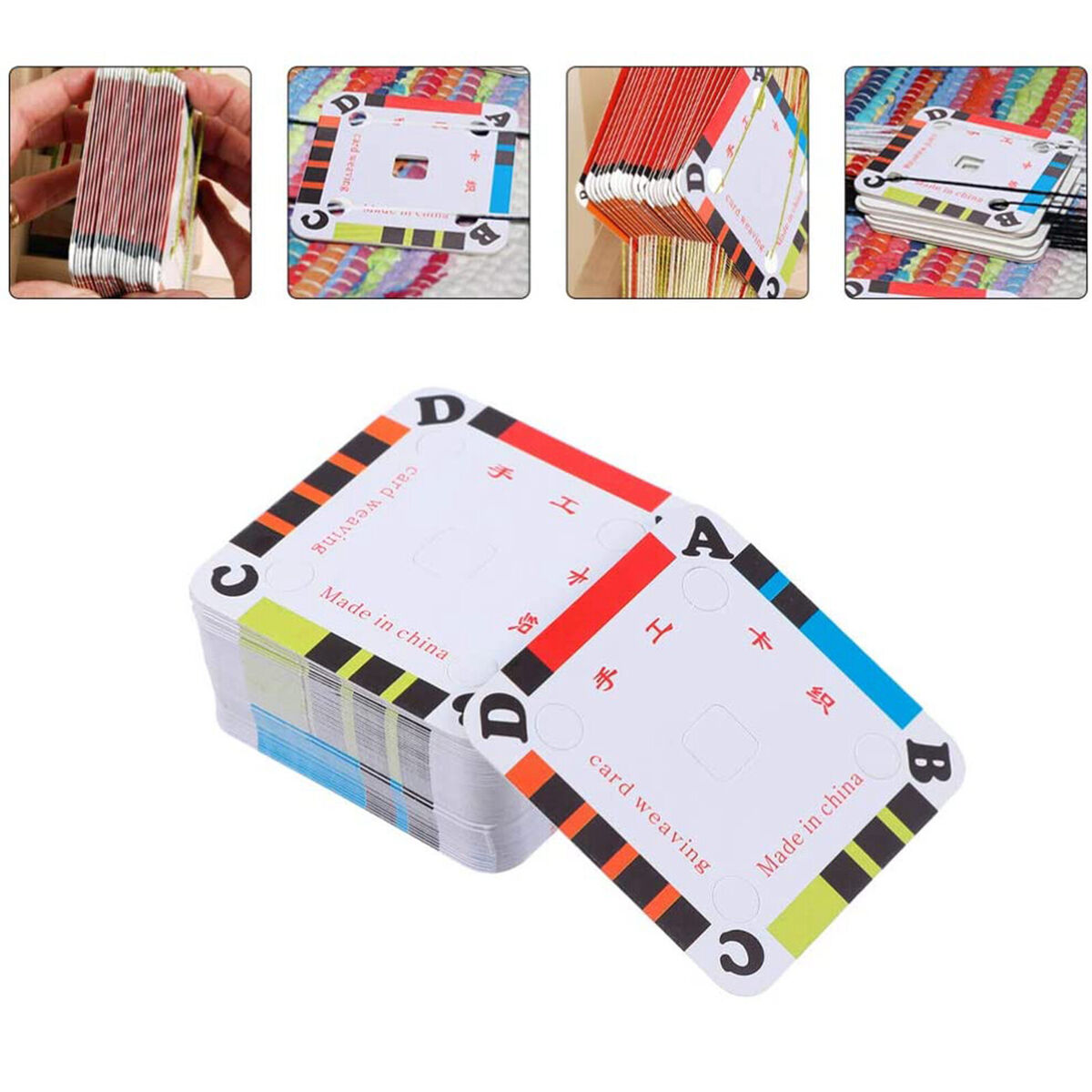 100Pcs Handy Weaving Cards Paper Loom Cards for Loom Gifts for