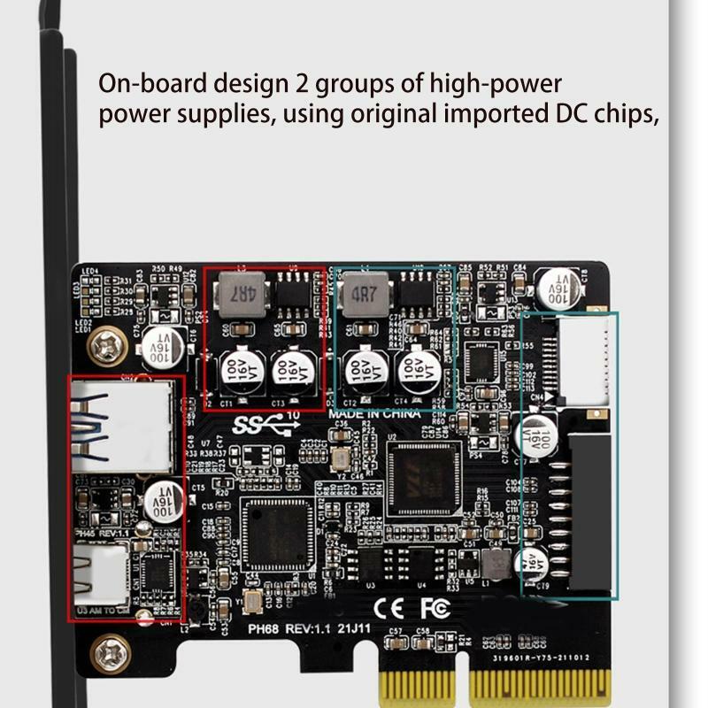 Pcie to USB3.2 Type-E Front Type-C 19P Expansion Card Compatible Pci-E X4 X8 X16