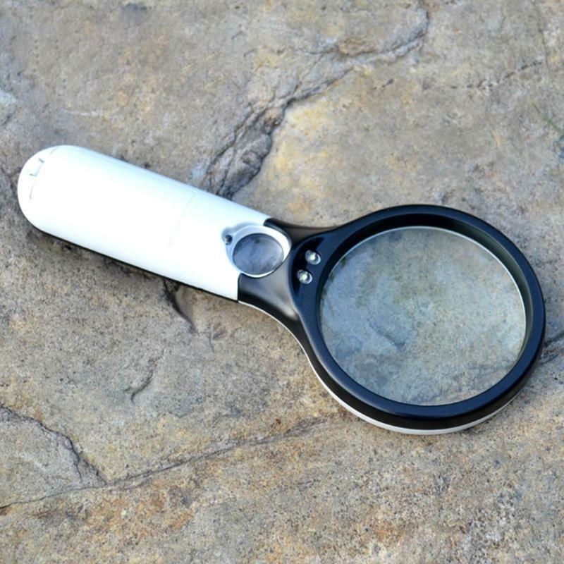 Handheld Lighted Magnifying Glasses 3x 45x Illuminated LED Magnifier Jewelry