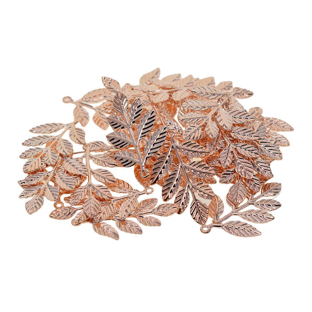 120pcs Leaf Branches Charms Pendants Ornament Jewelry Findings