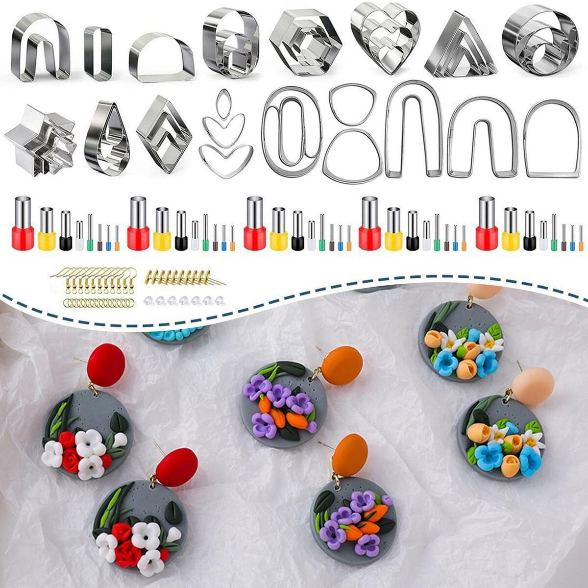 126x Polymer Clay Shape Cutter Set Geometry Circle Accessories for DIY