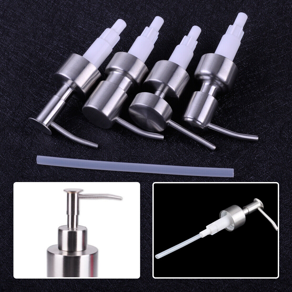 Soap Dispenser Pump Head Stainless Steel Replace Liquor Jars Tube Bottle DIY Li