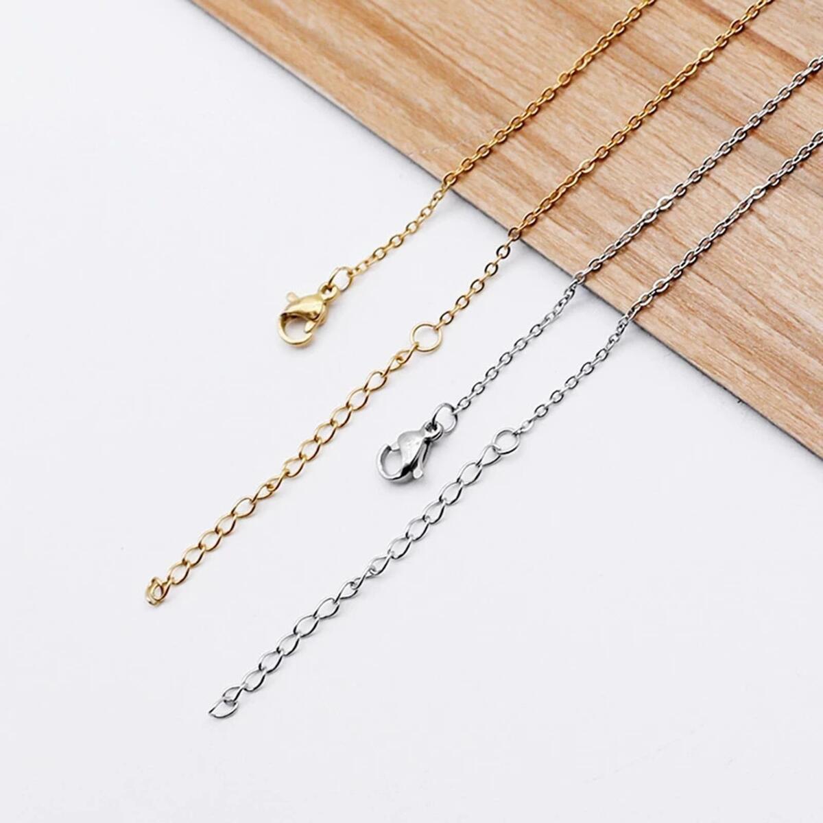 2x 10m/ Round Links Chain Necklace Bracelet Pendant Jewelry Making