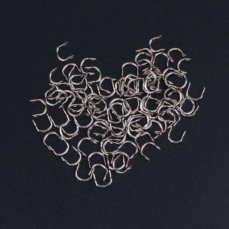 100pcs Fishing U Shaped Ring Baits Lure Tool Stainless Steel Accessories Tackle