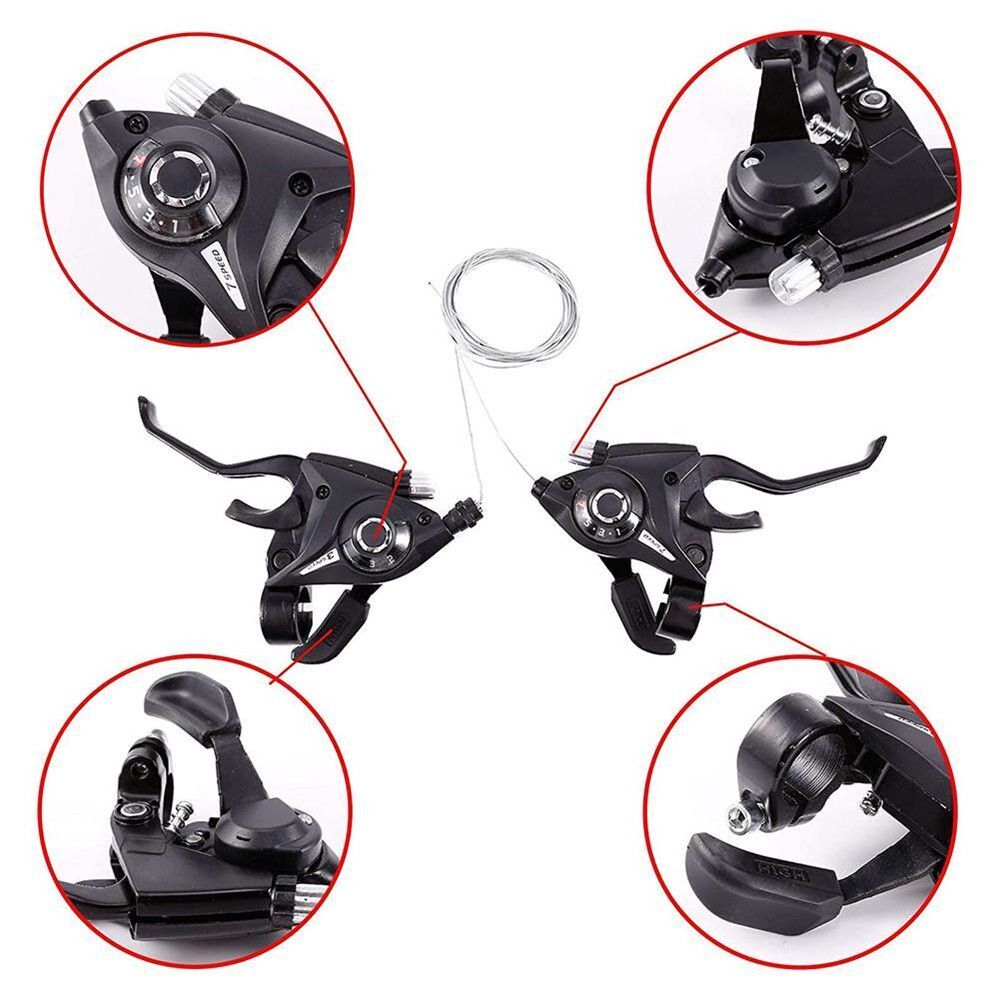 Black Durable 3 Speed V-Brake Brake Shifter Sets Speed Set Bike Accessories
