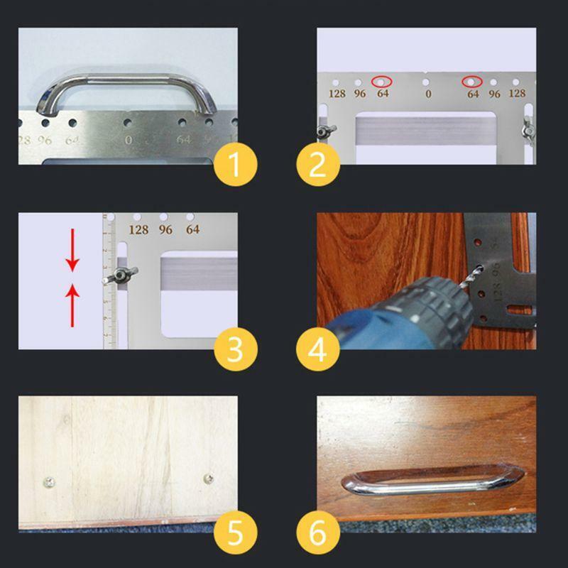 Stainless Steel Door Furniture Handle Punch Locator Template Gauge Drill Guiding
