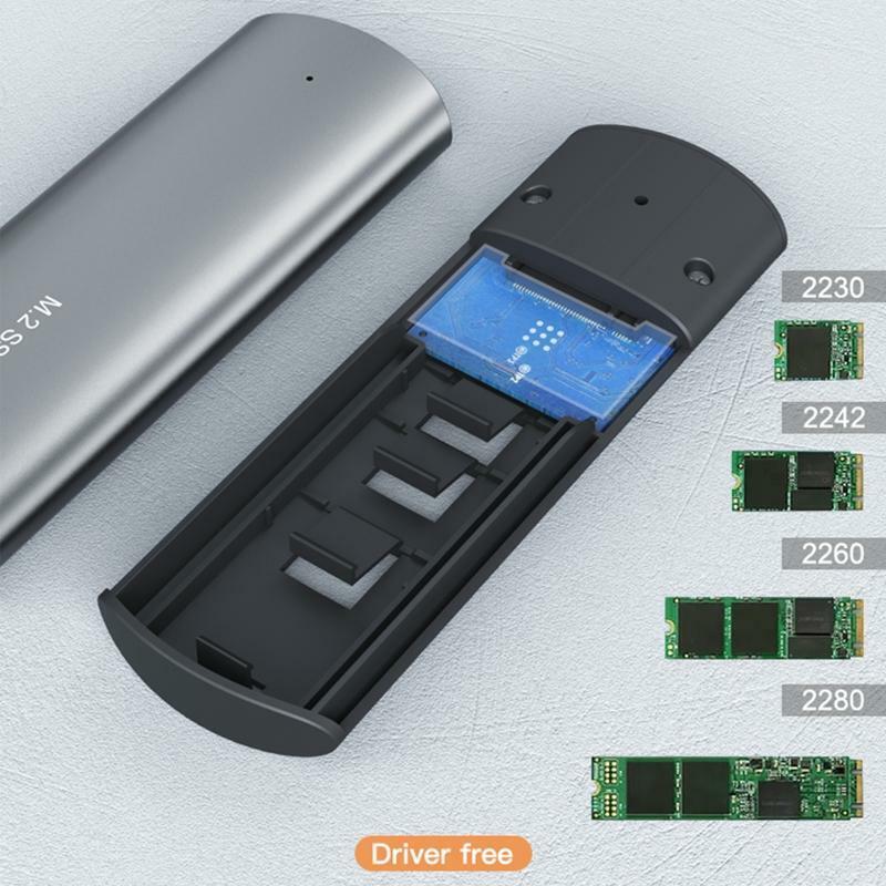 USB 3.1 Type-C Tool-Free Hard Drive Enclosure for M.2 PCIe NVMe SSD w/ USB Cable