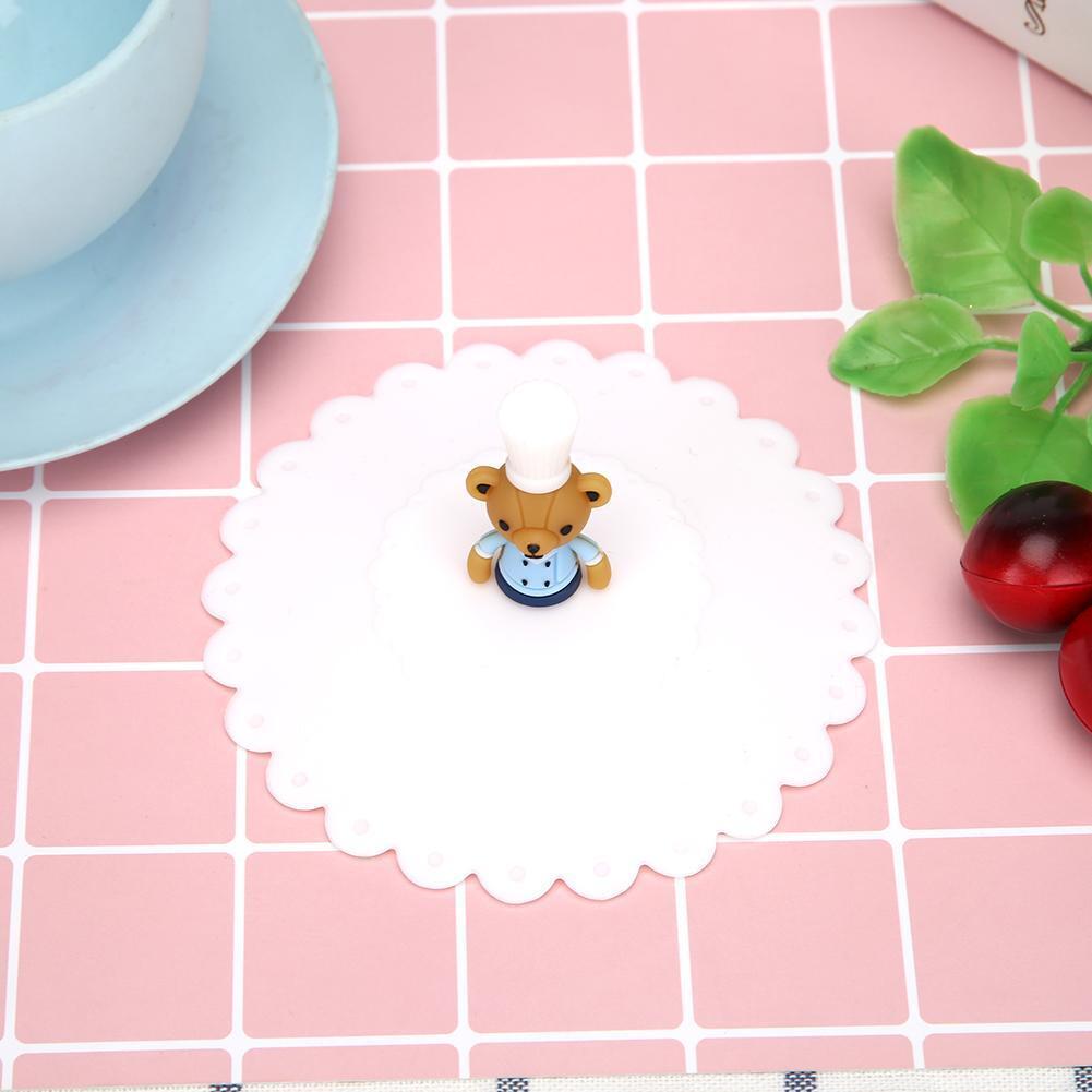 Multi-functional Silicone Dust-proof Bowl Cover Leak-proof Cup Lid (White)