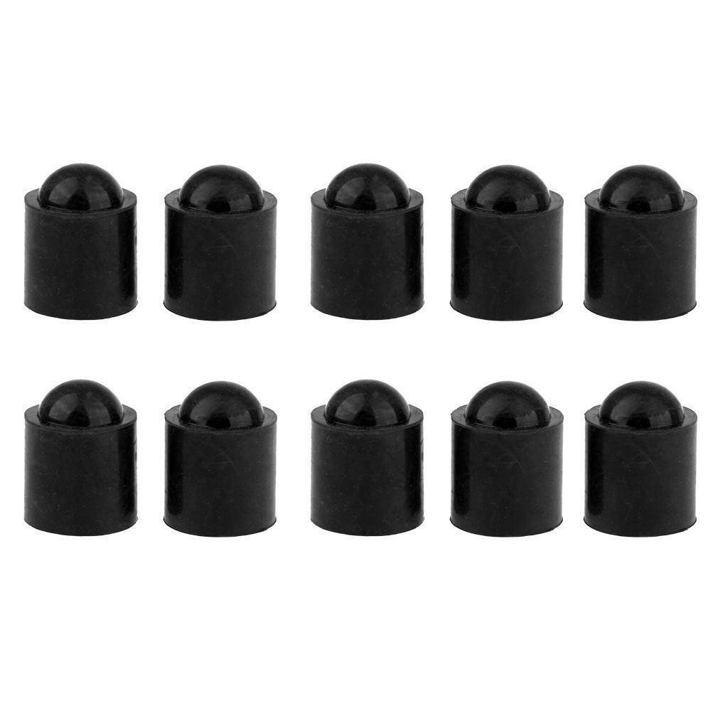 10 Count Pool Cue Tip Cover Protective   Billiard Stick Rubber Protector Black