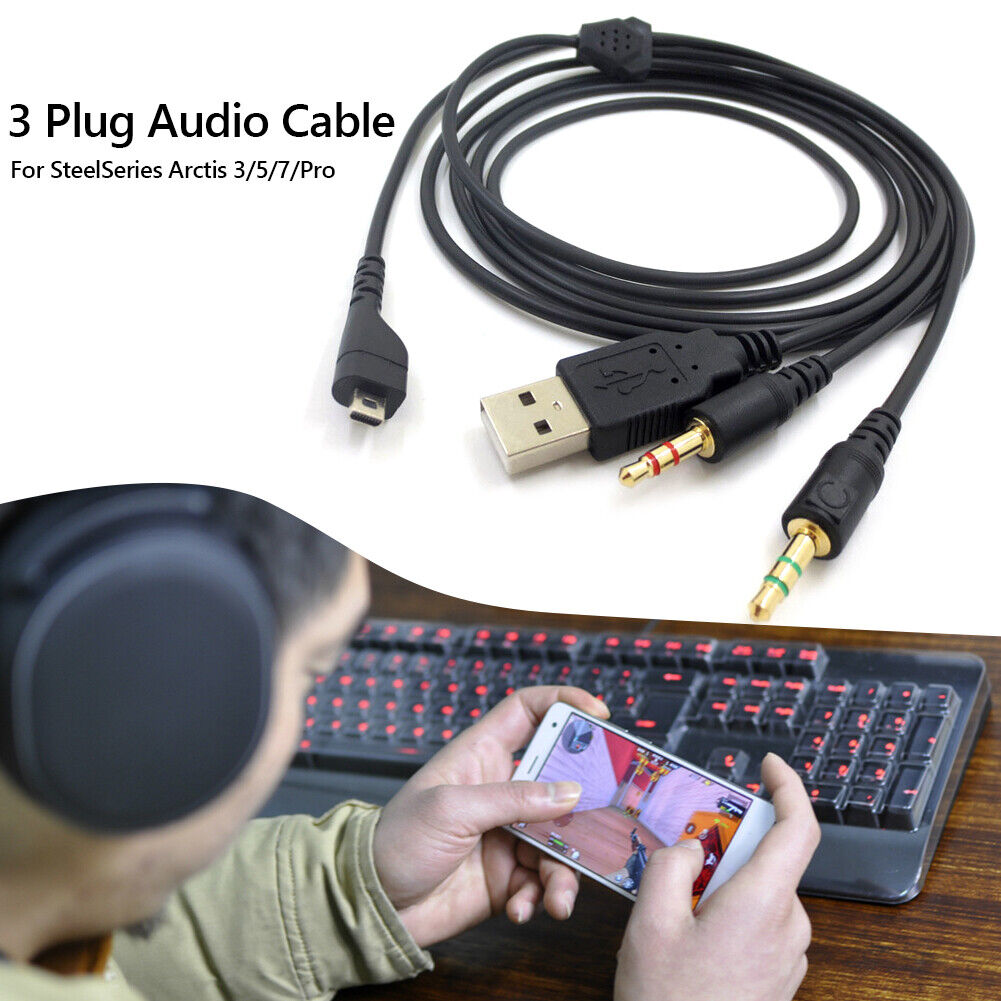 For Arctis 3/5/7/Pro Gaming Earphone Headset Headphone Audio Cable Splitter