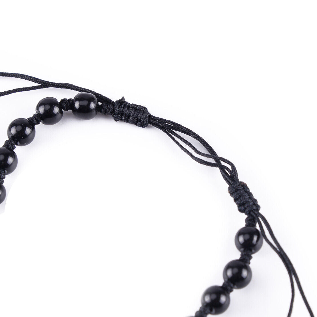 Pretty Natural Obsidian Hand Carved Cross Lucky Pendants Free Beads Necklace Li