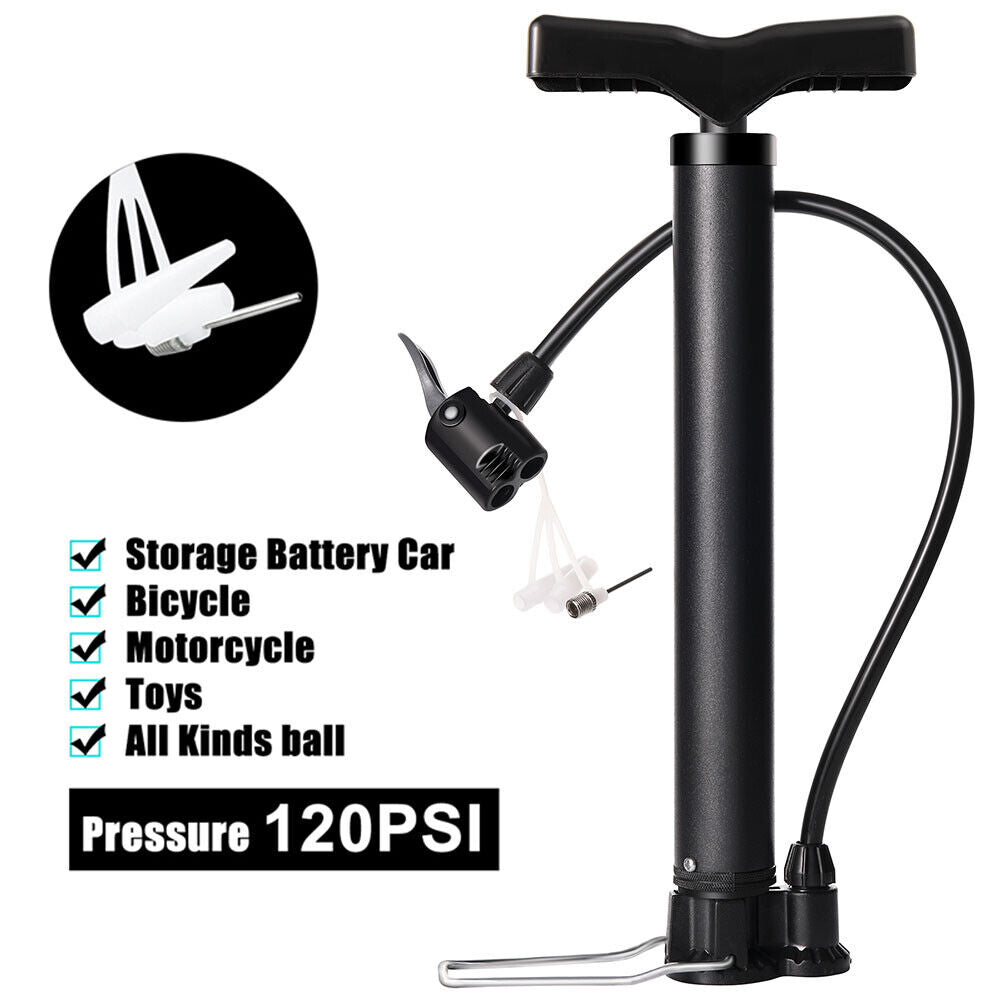 Bike Inflatable Tire Pump 120PSI Bicycle Basketball Motorcycle Air Inflator
