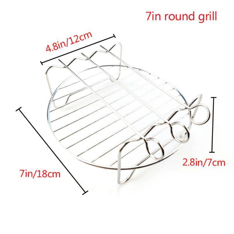 6pcs/set 7 Inch Pizza Pan Air Fryer Accessories Baking Grill Rack Cake Barrel