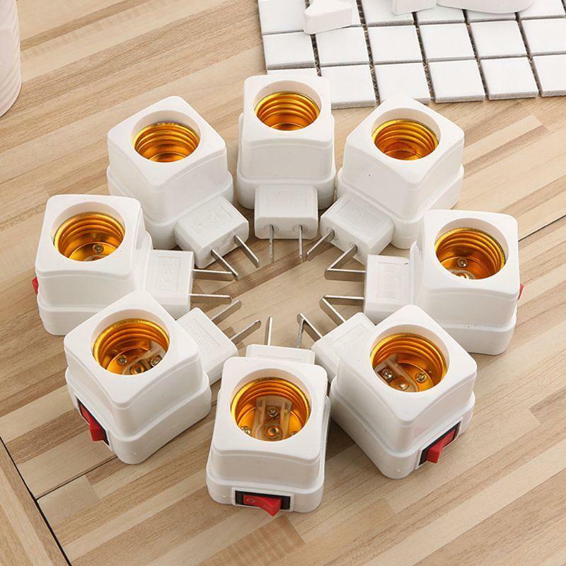Rotary E27 Plug-in Screw LED Light Bulb Holder Lamp Base Socket Plug Adapter