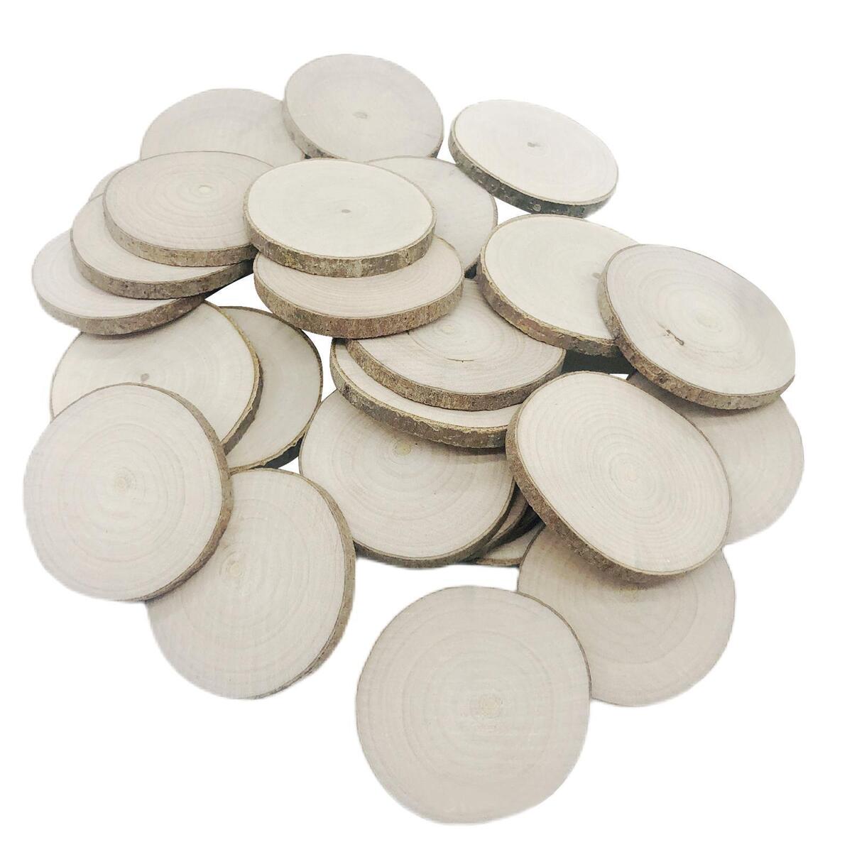 30Pcs en Pieces DIY  Cutout Chips Unfinished  Slice Painting