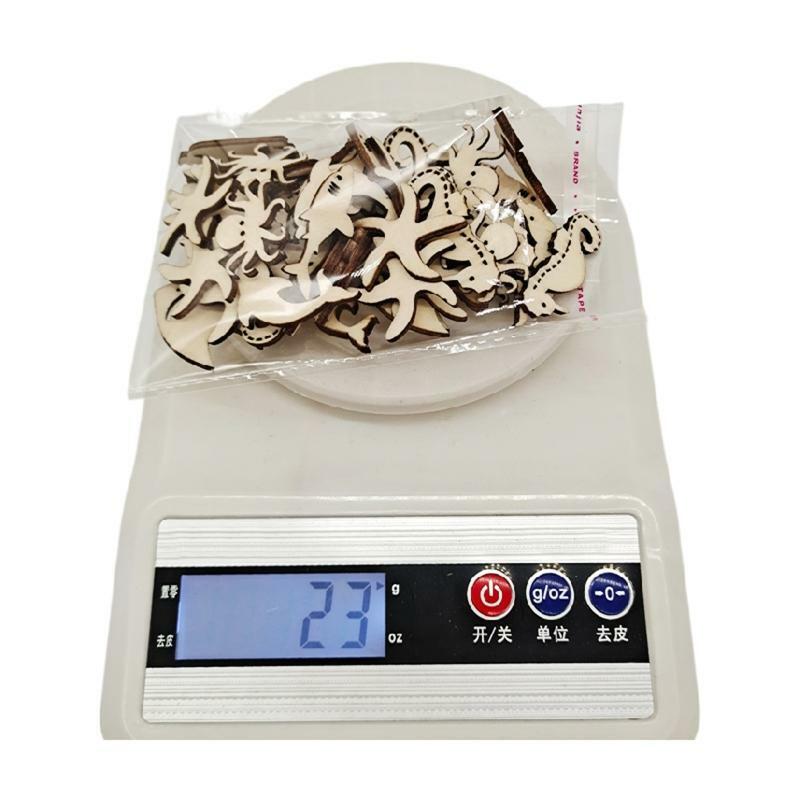 50 Pcs/Set Ocean Sea Animals Craft Cutouts Unfinished Natural Wooden Slices Kit