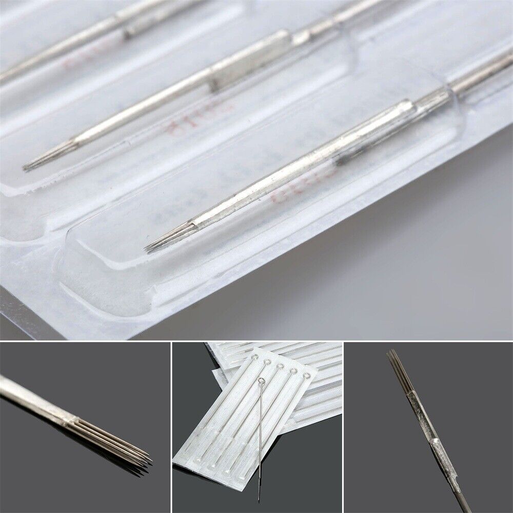 50Pcs 5.6" Stainless Steel 3/5/7/9RL 5RS Tattoo Needles Permanent Makeup Eyebrow