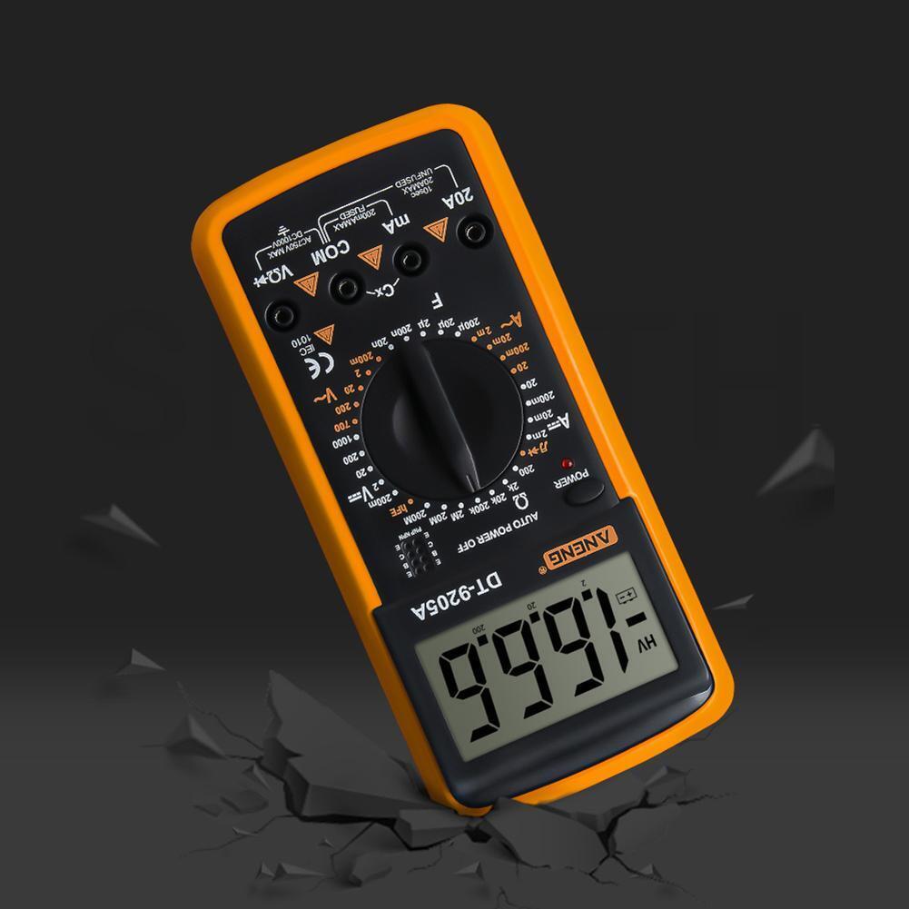 ANENG DT-9205A Digital Voltmeter Current Voltage Resistance Tester (Yellow)
