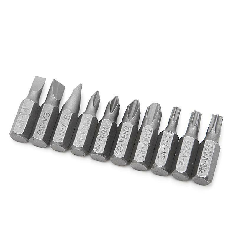 10 in 1 Socket Screwdriver L-shaped Angle Head Twin Wrench Driver Torx Flat Bit