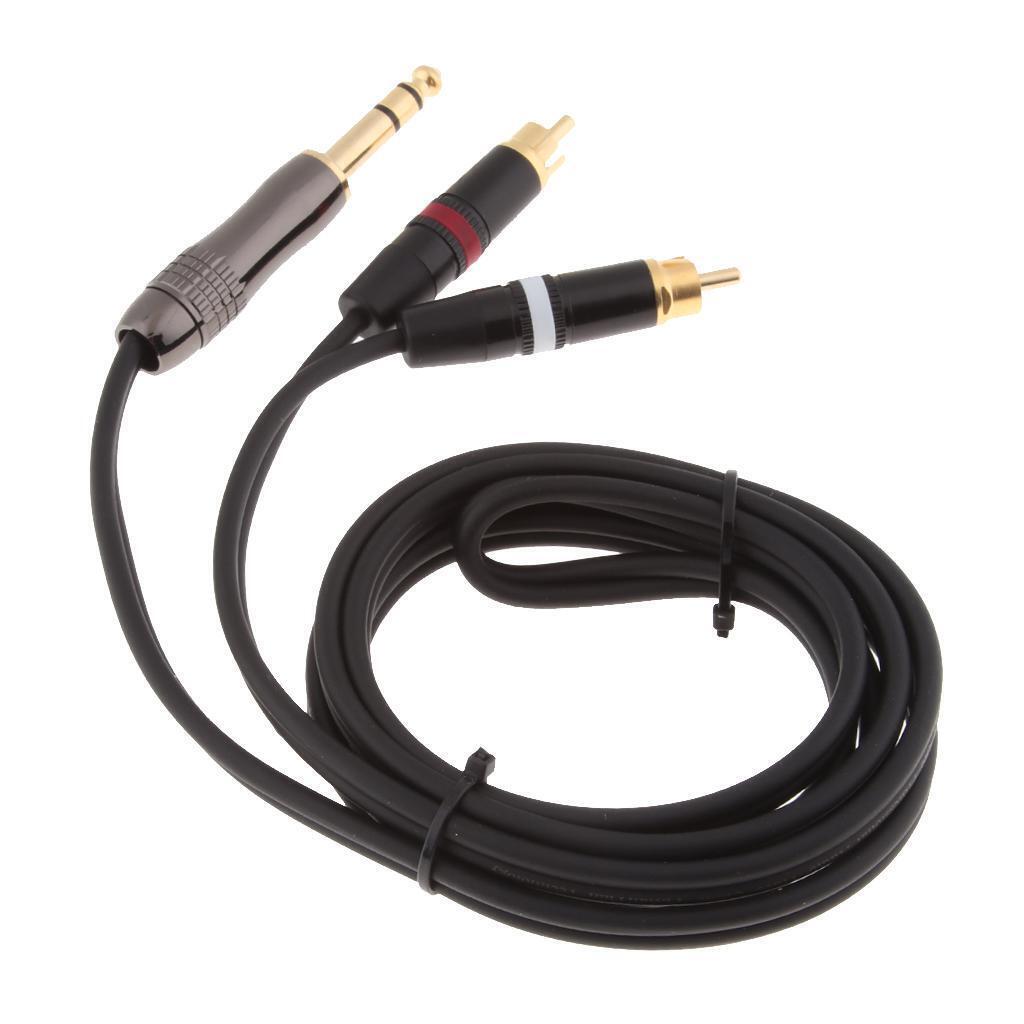 6.35mm to Dual RCA Amplifier Mixing Console TRS Audio Cable 1.5meter