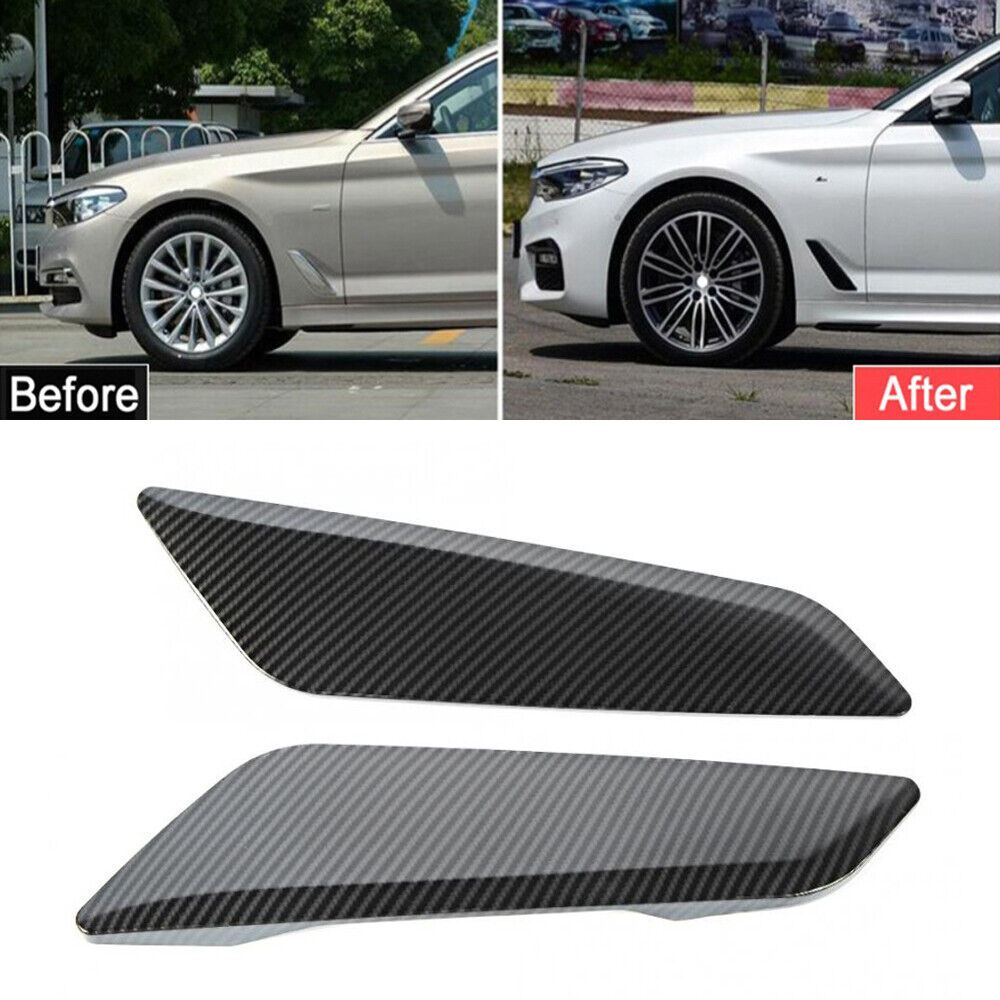 2x Carbon Fiber Style Vents Decorative Cover Trim For BMW 5 Series G30 2017 2018