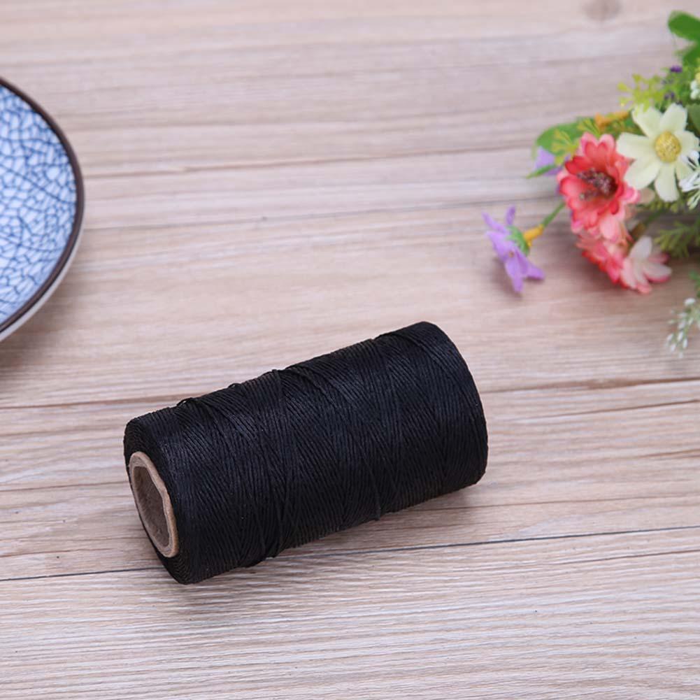 DIY 260m 150D/16 Flat Wax Line Thread Hand Stitching Sew Craft Tools(Black)
