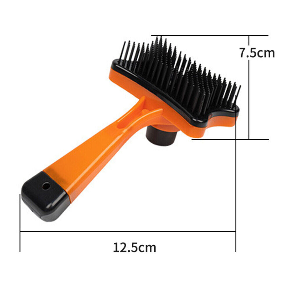 Dog Cat Brush Hair Removal Shedding Comb Puppy Kitten Fur Groomer (Orange)