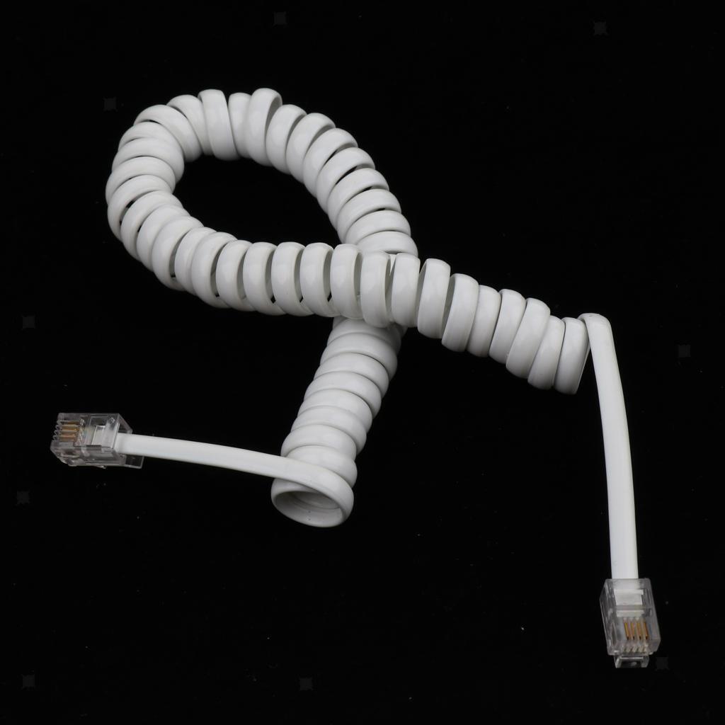 Coiled Telephone Phone Handset Cable Cord Coiled Length 1 to 5 ft Uncoiled