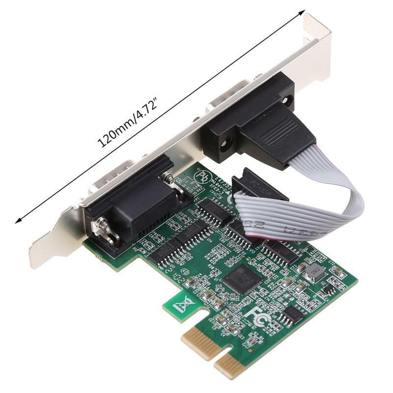 PCIe Dual Serial Expansion Card Chip AX99100 2 Port Industrial DB9 COM RS232