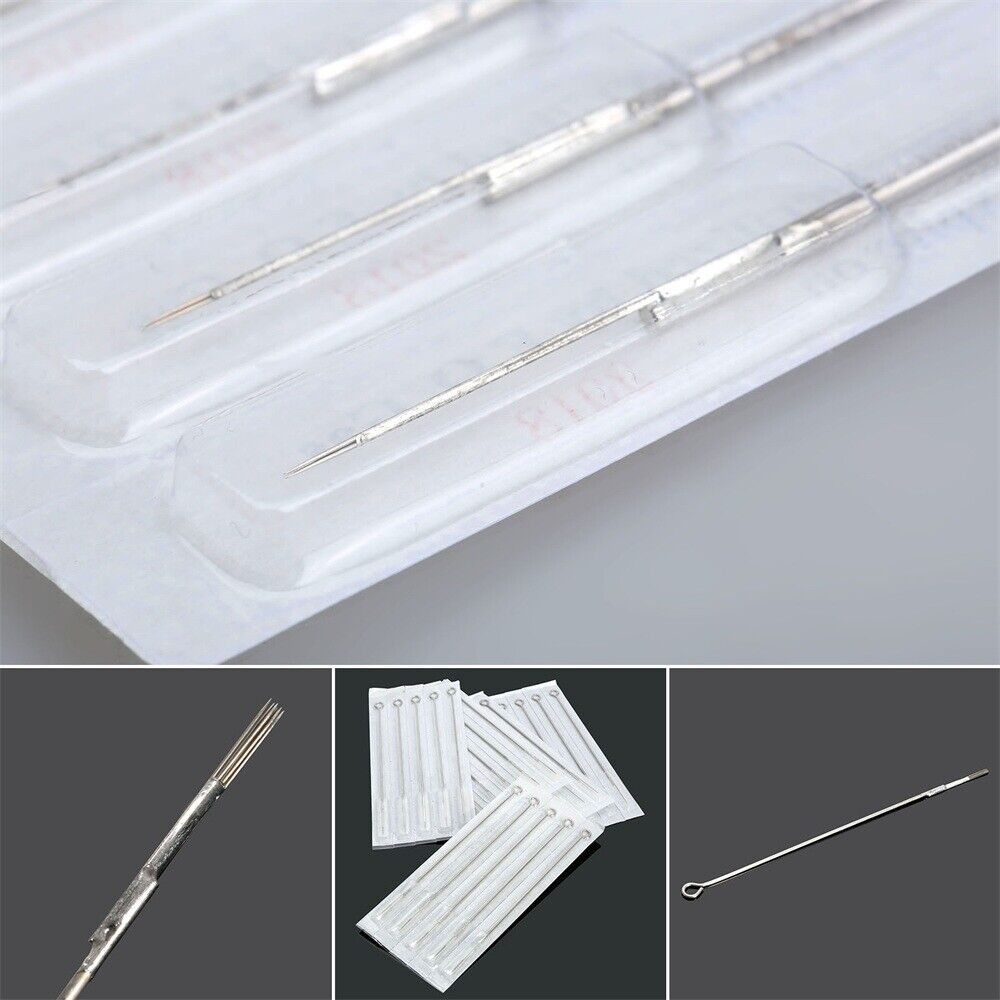 50Pcs 5.6" Stainless Steel 3/5/7/9RL 5RS Tattoo Needles Permanent Makeup Eyebrow