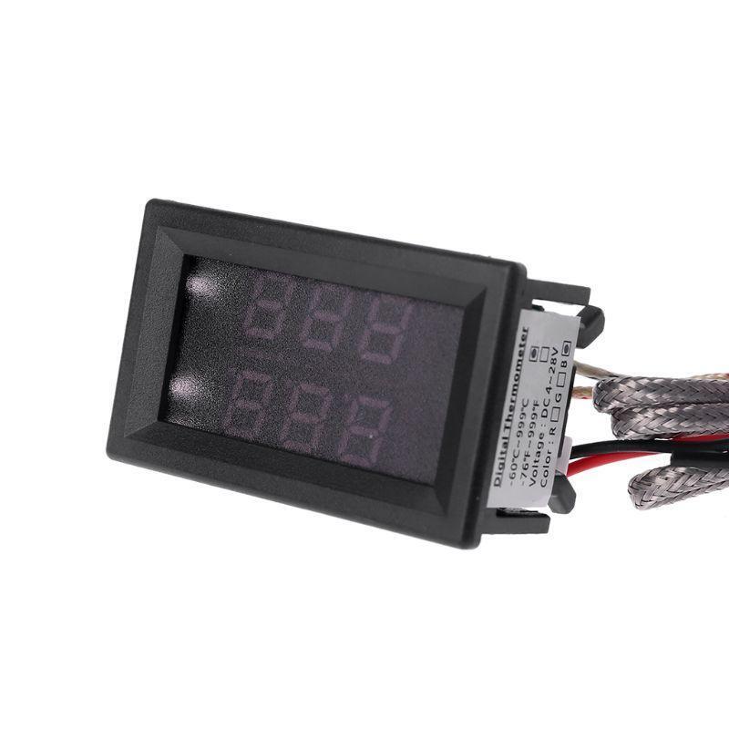 Dual Digital K Thermocouple Thermometer Embedded High Temperature Sensor Tester