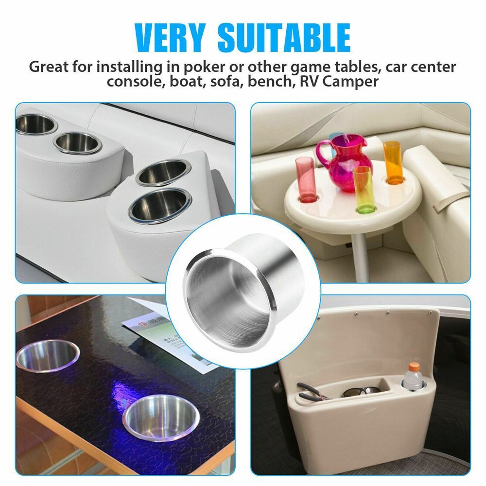 Drinks Holders Drink Cup Holder Recessed Drop Boat Marine Stainless Steel