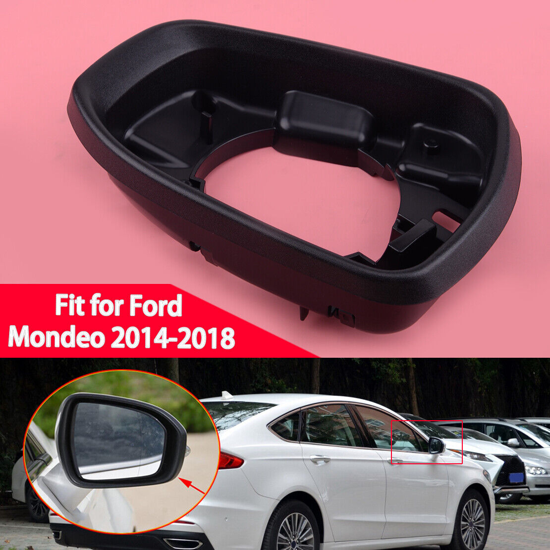 Door Wing Mirror Glass Frame Surround Trim Right Fits For Ford Mondeo MK5 12-19