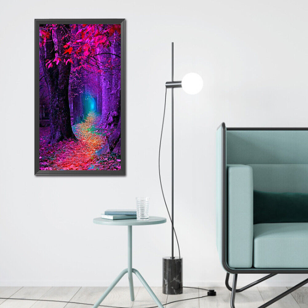 DIY Full Square Drill Diamond Painting Forest Path Mosaic Rhinestone Draw