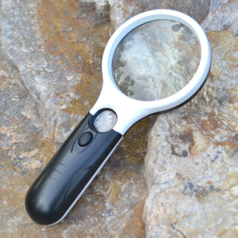 Handheld Lighted Magnifying Glasses 3x 45x Illuminated LED Magnifier Jewelry